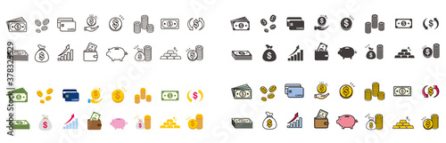 money Coin finance icons vector
