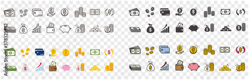 money Coin finance icons vector