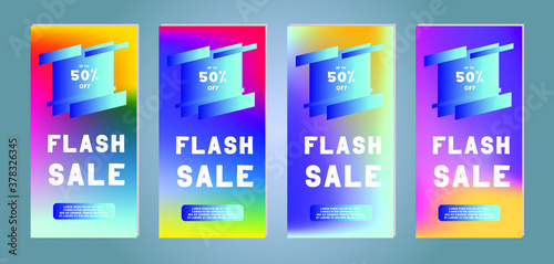 Social media banner. Set of mobile stories web templates with discount and sales. Colorful Templates for designers