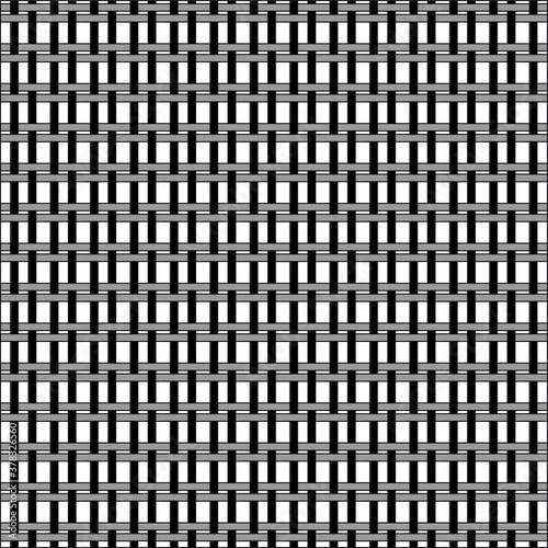 Basket weave seamless pattern vector or Knit weaving pattern in black and white