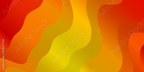 Light Orange vector backdrop with curves. Colorful abstract illustration with gradient curves. Template for your UI design.