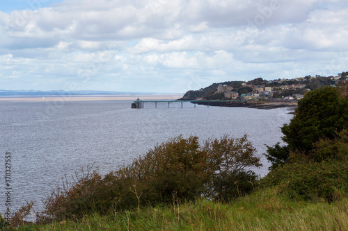 Clevedon pier and seafront from Poets walk photo