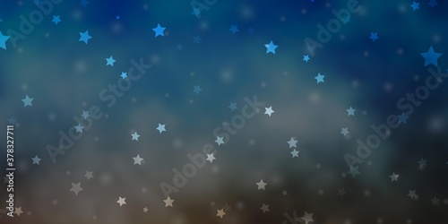 Light Blue, Yellow vector background with small and big stars. Decorative illustration with stars on abstract template. Pattern for websites, landing pages.