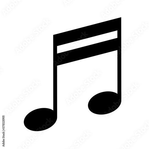 icon of music note on white background