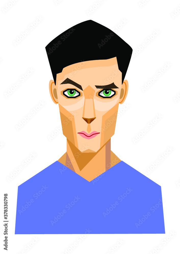 Front side young boy portrait with a blue shirt. Front side young boy portrait with a blue shirt.