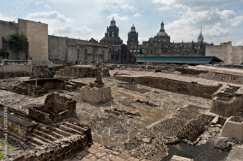 Ruins of Templo Mayor of Tenochtitlan. Mexico City. photo