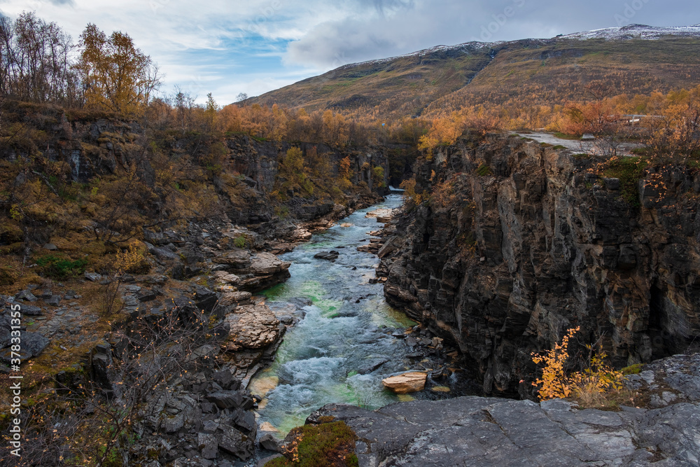 blue river in granite canyon