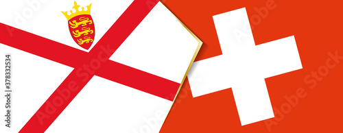 Jersey and Switzerland flags, two vector flags.