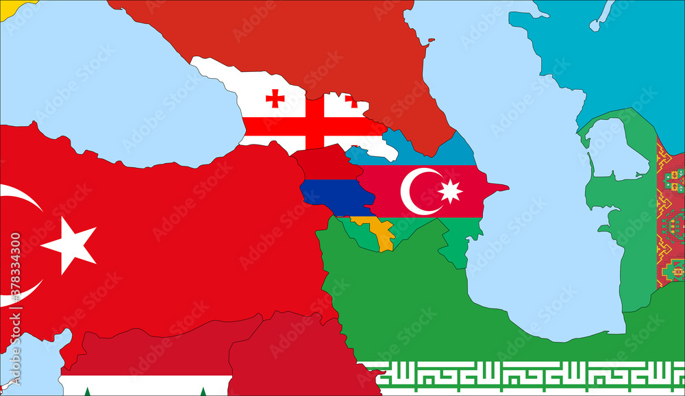 Center the map of Armenia. Vector maps showing Armenia and neighboring ...