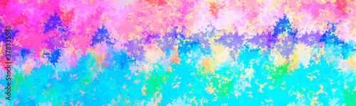 Multicolored banner with paint stains, with a cheerful and artistic design, websites