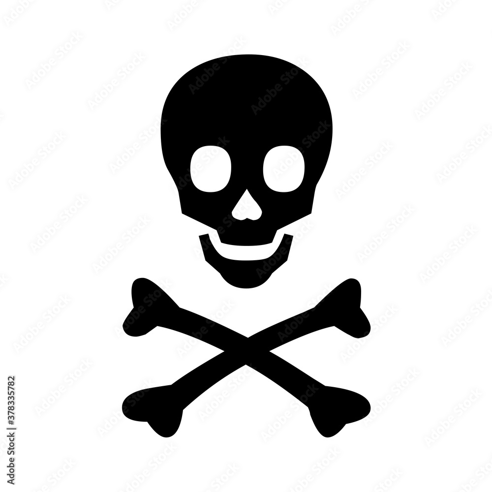 Black skull and crossbones icon Black skull and crossbones icon