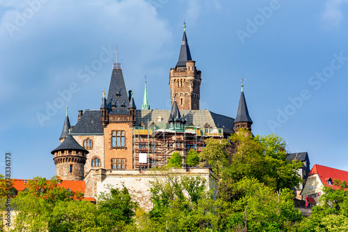 Wernigerode Castle over old town, Germany