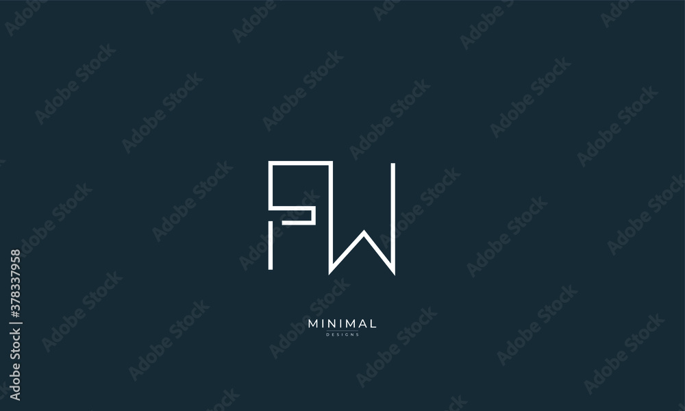 Alphabet letter icon logo FW
