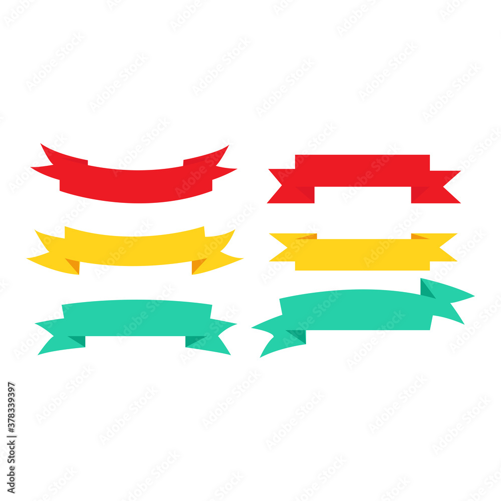 Set of banners of colored ribbons isolated on a white background.Vector