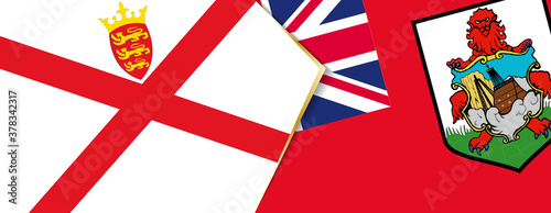Jersey and Bermuda flags, two vector flags.