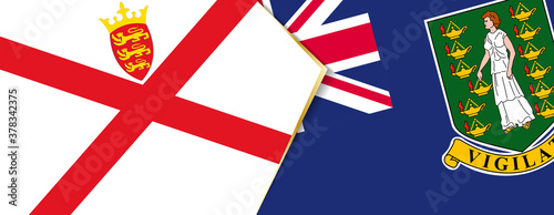 Jersey and British Virgin Islands flags, two vector flags. © Ekaterine