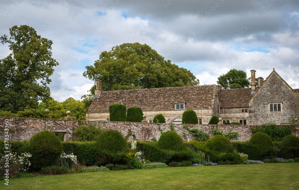 Avebury England , UK - gardens of avebury mansion at Dovecote in Avebury, Wiltshire , England,