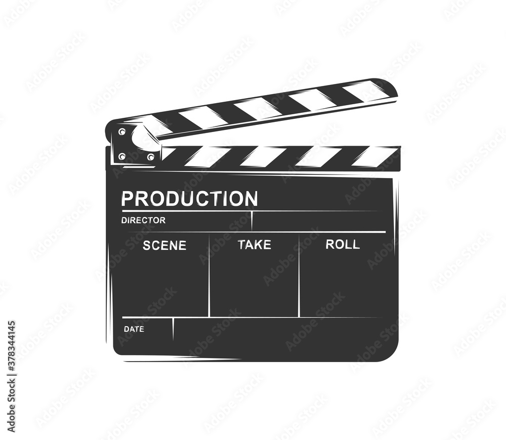 Obraz premium Сlapper silhouette isolated on white background