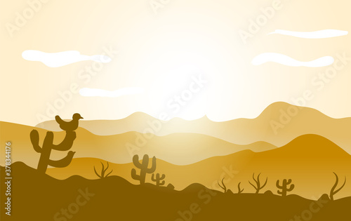 Desert vector landscape , vector illustration.