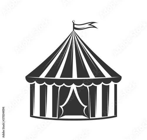 Circus tent isolated on white background