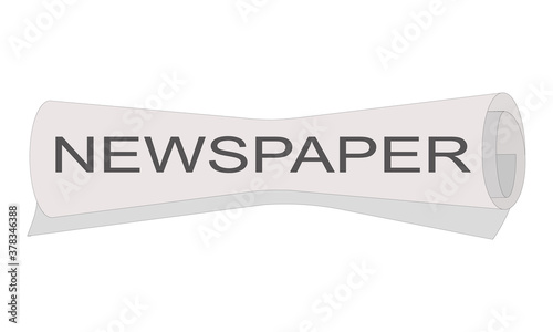 Roll of newspaper with Newspaper headline isolated on white background. Vector illustation