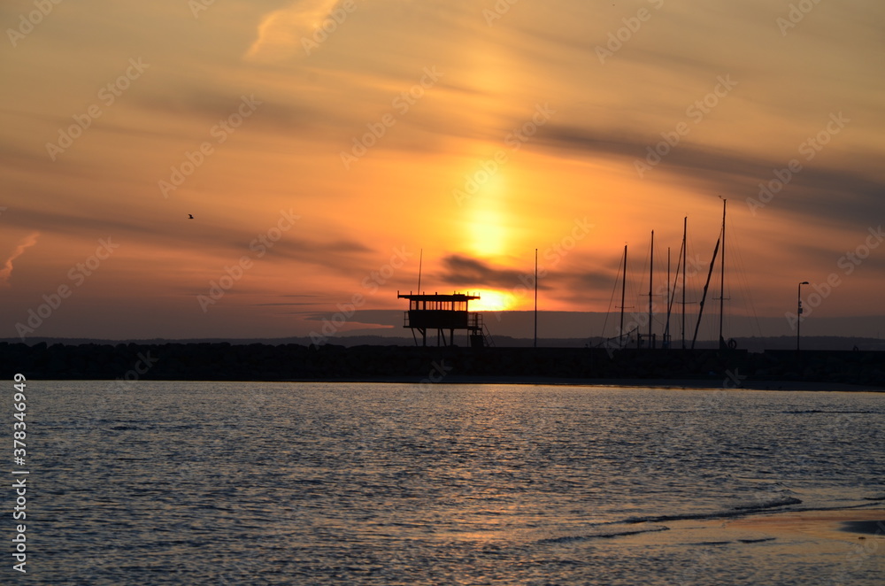 Obraz premium Sunset in Helsingborg, Sweden