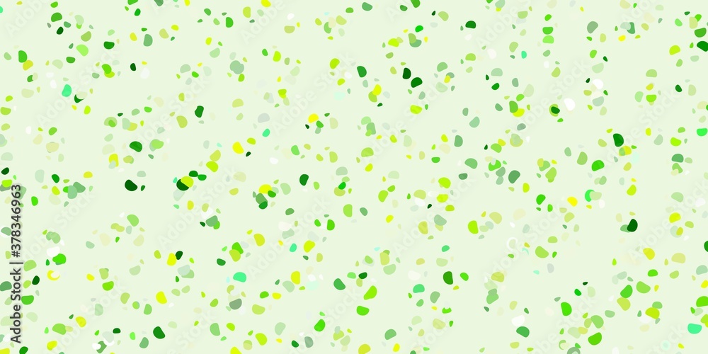 Light green, yellow vector backdrop with chaotic shapes. Light green, yellow vector backdrop with chaotic shapes.