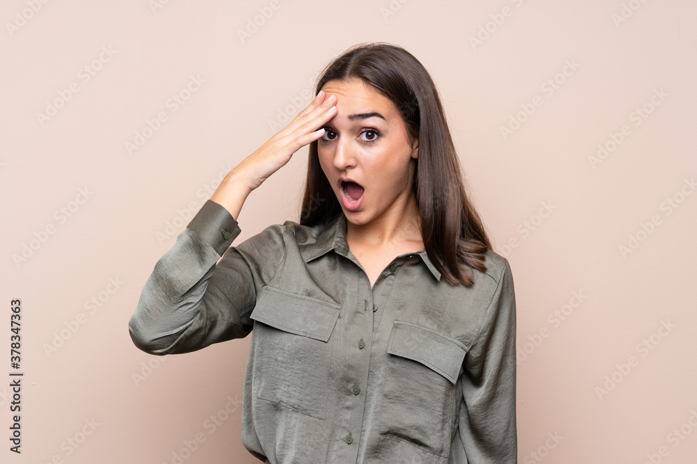 Young girl over isolated background has just realized something and has intending the solution Young girl over isolated background has just realized something and has intending the solution
