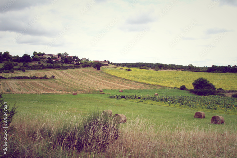 Paysage rural de France à côté de Cahors