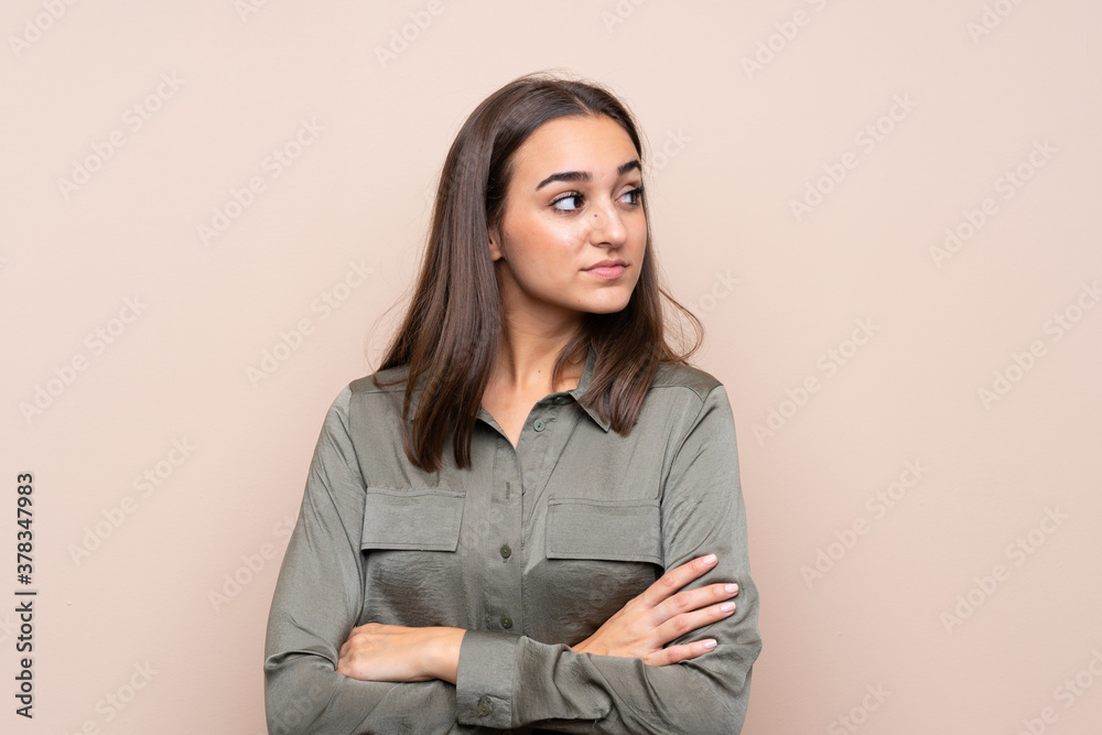 Young girl over isolated background portrait Young girl over isolated background portrait