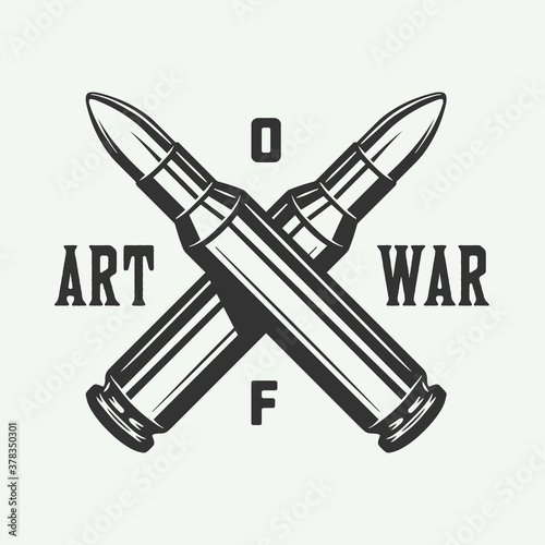 Canvas Print Vintage poster with bullets Art of war