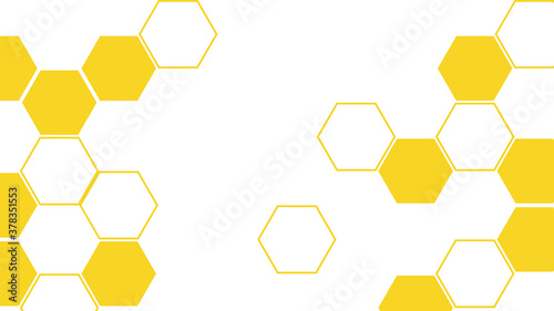 Vector illustration of a yellow white polygonal pattern