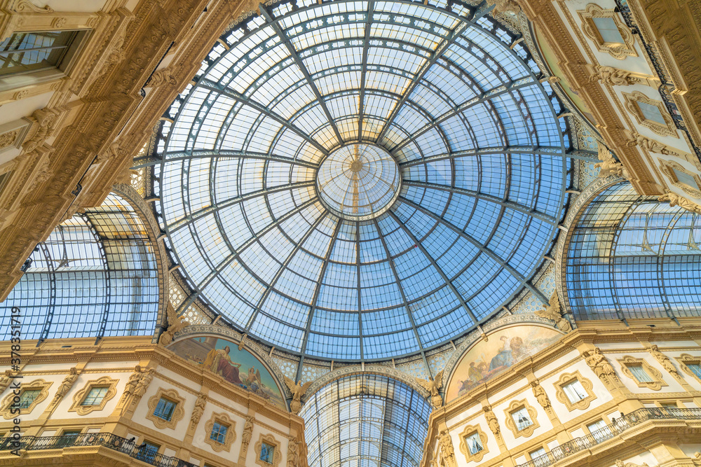 Galleria Vittorio Emanuele II in Milan city center in Italy. 