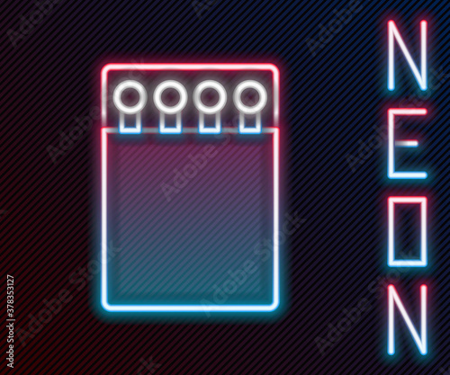 Glowing neon line Open matchbox and matches icon isolated on black background. Colorful outline concept. Vector Illustration.