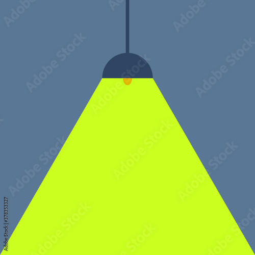 A hanging lamp advertising poster template. Yellow light in the night.
