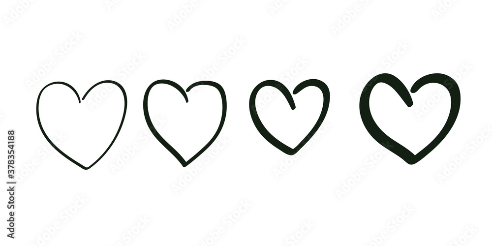 hand-drawn doodle heart icon vector illustration.