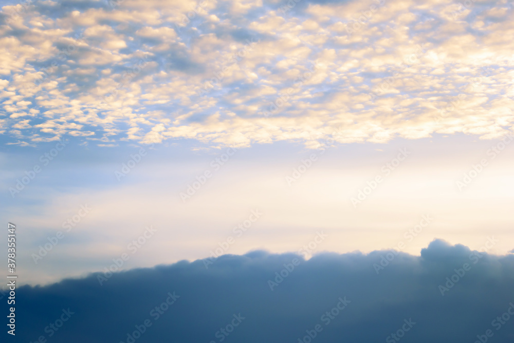 Beautiful sky with clouds before sunset background, Twilight time