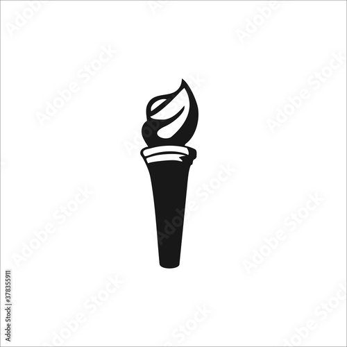 olympic torch logo design icon silhouette vector