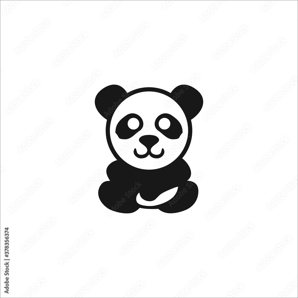 panda logo silhouette design icon vector panda logo silhouette design icon vector