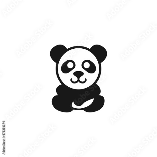 panda logo silhouette design icon vector 