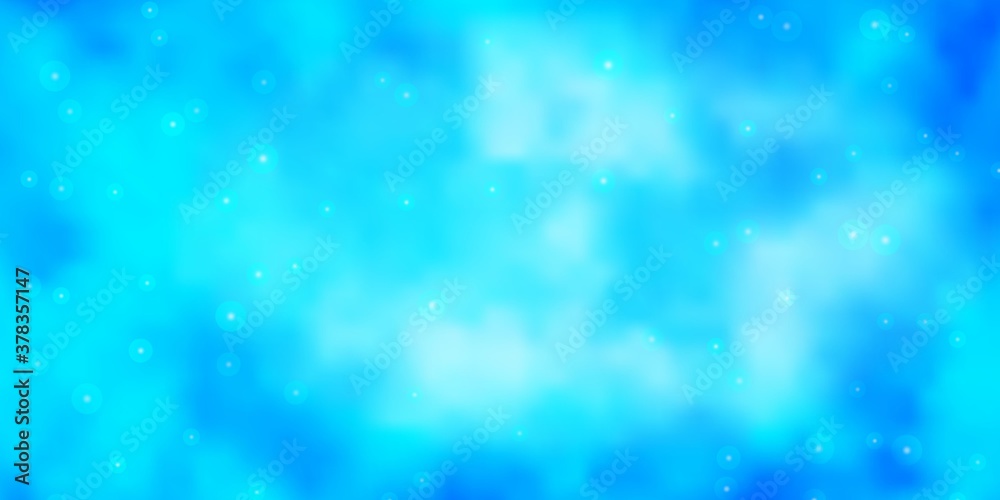 Light BLUE vector background with small and big stars. Shining colorful illustration with small and big stars. Pattern for wrapping gifts.