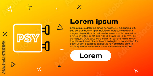 Line Psychology icon isolated on yellow background. Psi symbol. Mental health concept, psychoanalysis analysis and psychotherapy. Colorful outline concept. Vector.