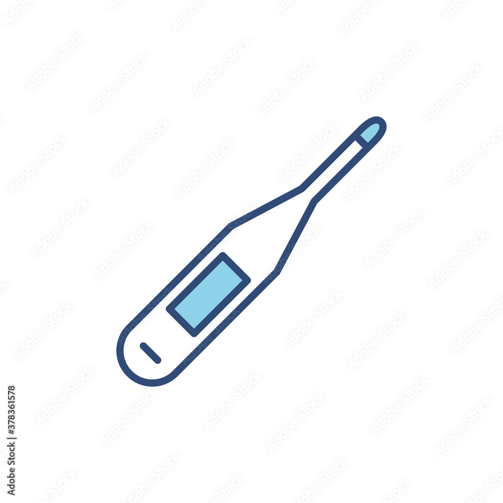 Thermometer line icon vector isolated. Medicine device illustration. Temperature indicator in flat style. Thermometer line icon vector isolated. Medicine device illustration. Temperature indicator in flat style.