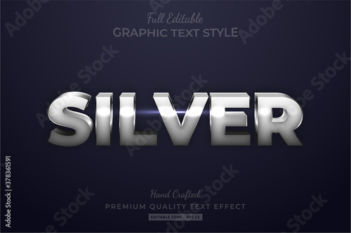 Silver Editable Custom Text Style Effect Premium