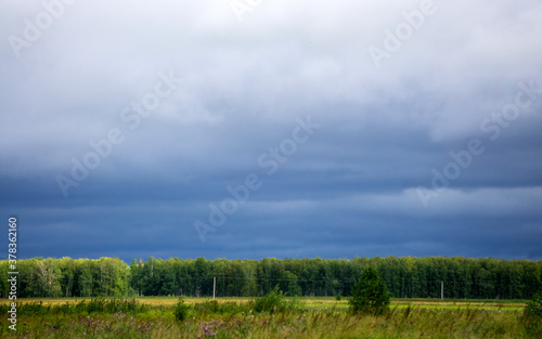 bright blue clouds before the rain