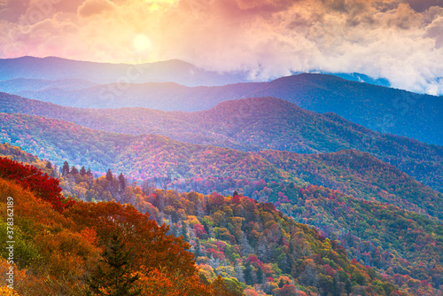 Great Smoky Mountains National Park, Tennessee, USA at the Newfound Pass photo