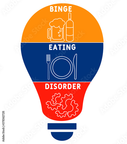 BED - Binge Eating Disorder. acronym, medical concept background. vector illustration concept with keywords and icons. lettering illustration with icons for web banner, flyer, landing page
