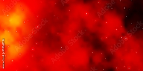 Dark Orange vector background with colorful stars. Shining colorful illustration with small and big stars. Pattern for wrapping gifts.