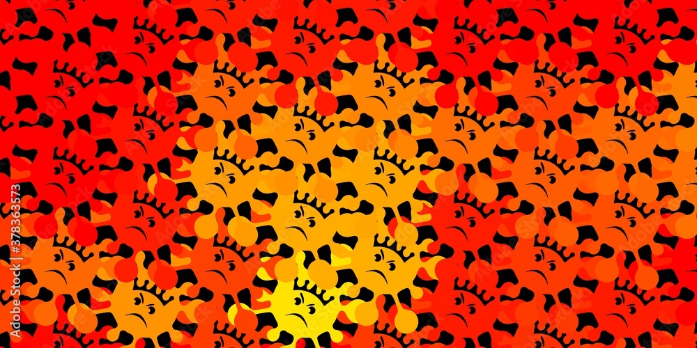 Dark orange vector texture with disease symbols. Dark orange vector texture with disease symbols.