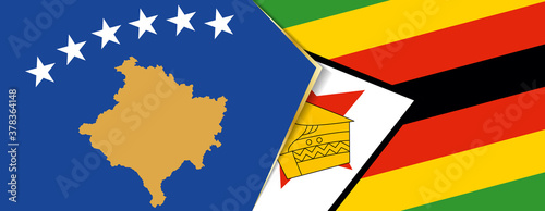 Kosovo and Zimbabwe flags  two vector flags.